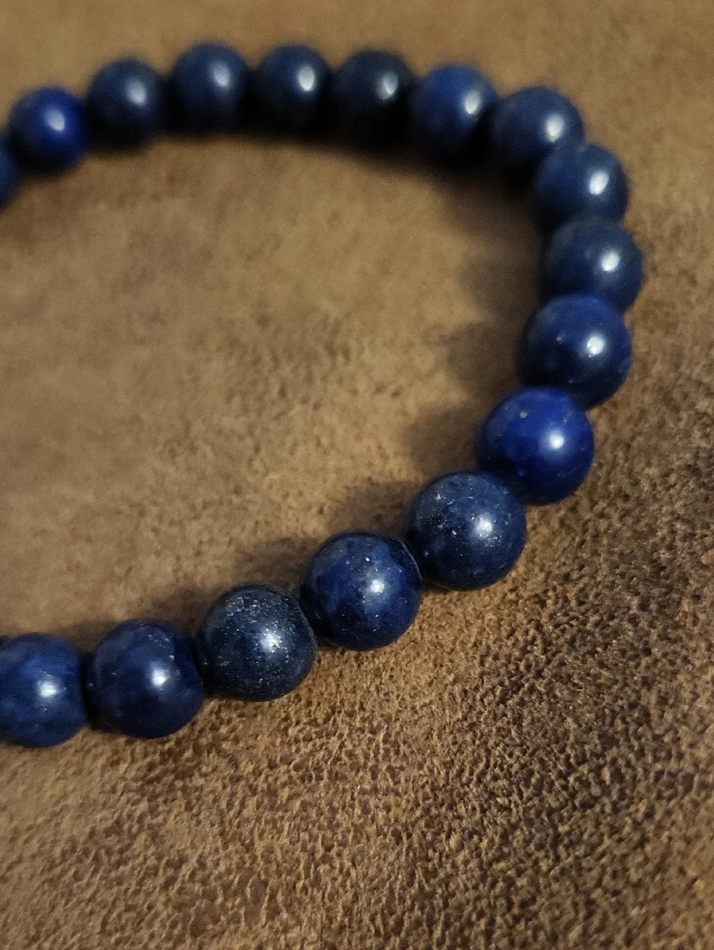 Lapis Lazuli Gemstone Blue Beaded Bracelet with Hamsa Charm